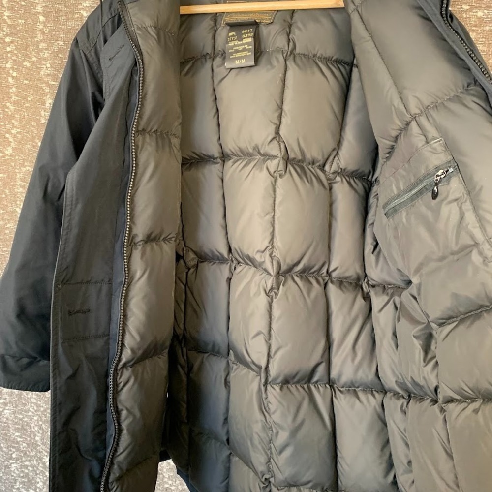 Vintage Eddie Bauer Premium Goose Down Black Winter Coat Puffer Women's Medium - Picture 10 of 16